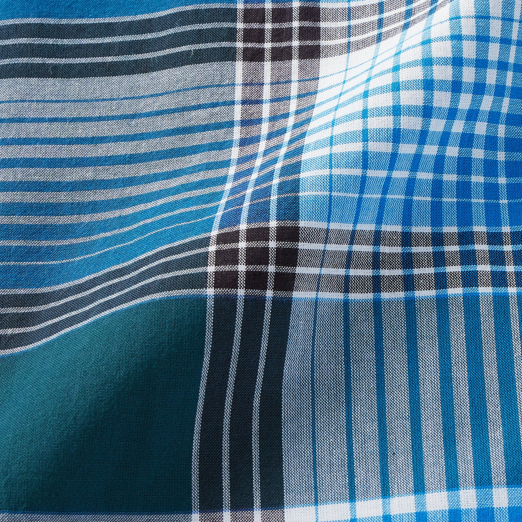 Men's Madras Check Open Collar Short Sleeve Shirt