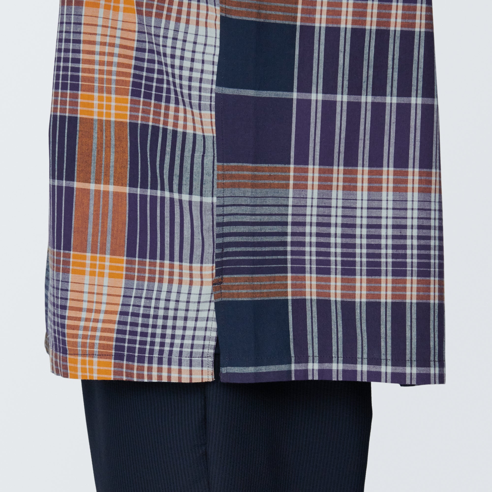 Men's Madras Check Open Collar Short Sleeve Shirt