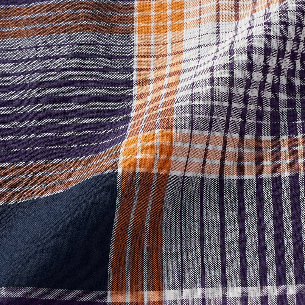 Men's Madras Check Open Collar Short Sleeve Shirt