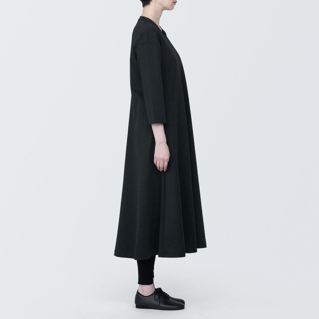Women's Double Knitted V-Neck Dress