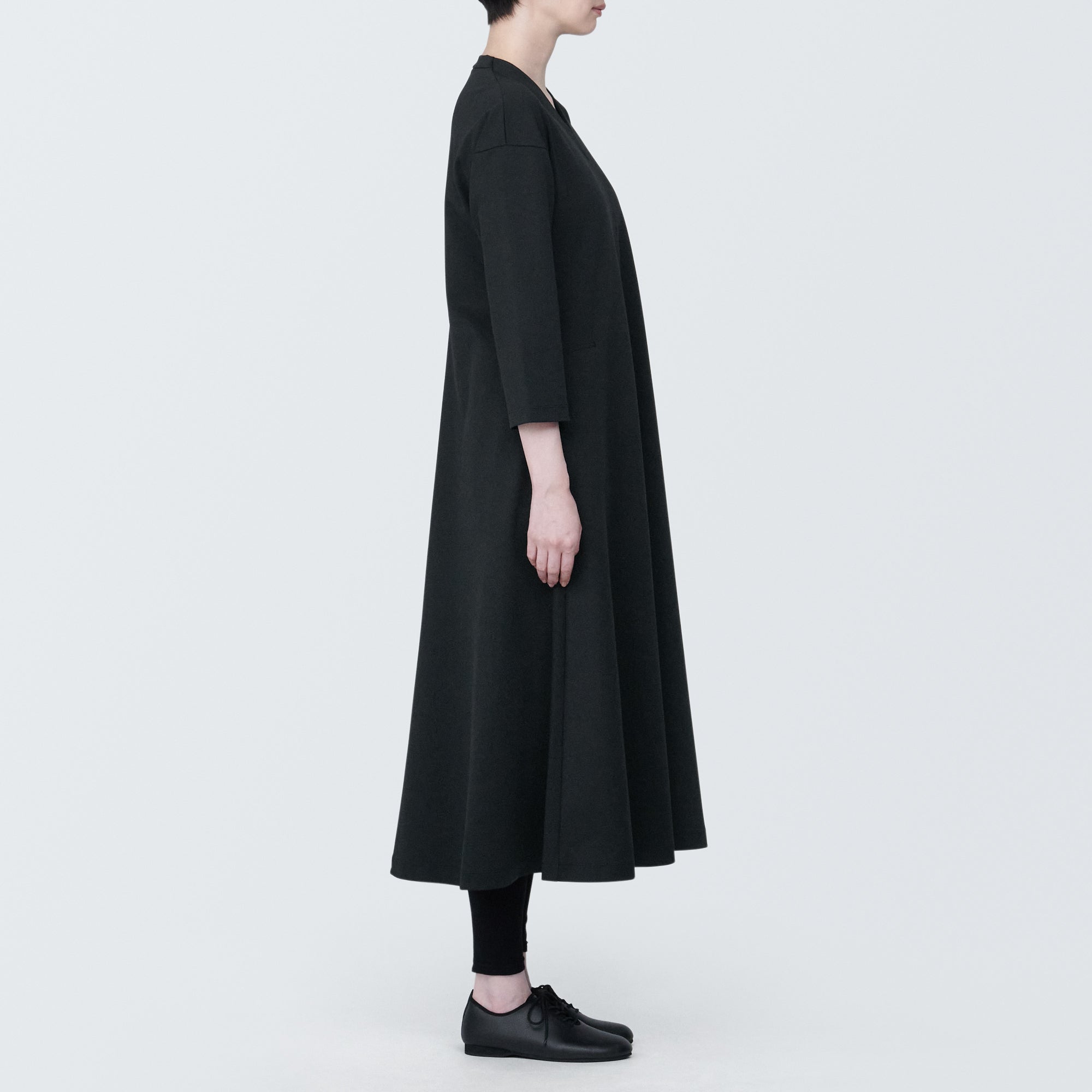 Women's Double Knitted V-Neck Dress