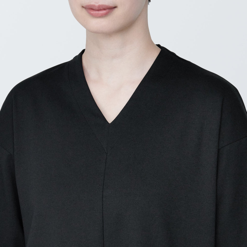 Women's Double Knitted V-Neck Dress