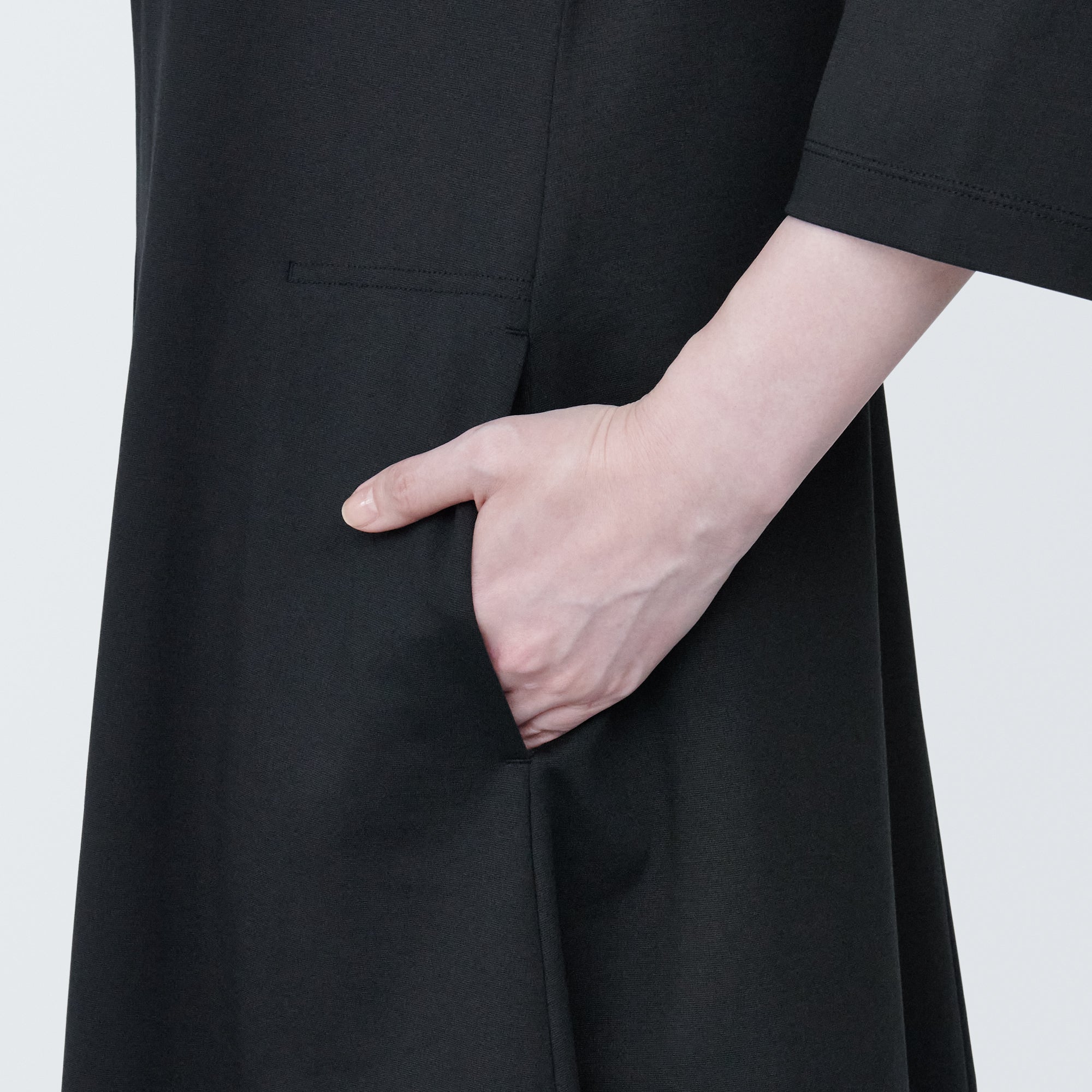 Women's Double Knitted V-Neck Dress