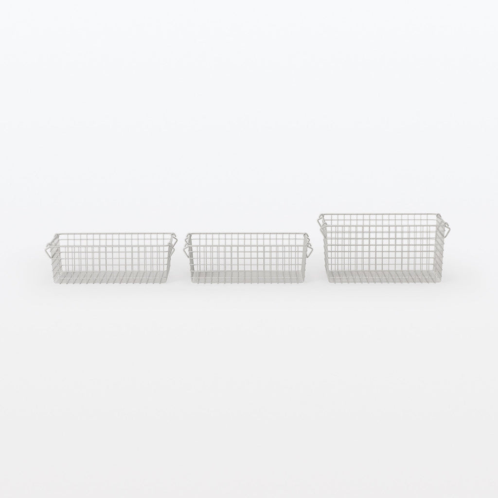 Steel Pipe Storage Rack Basket Set - Warm Gray