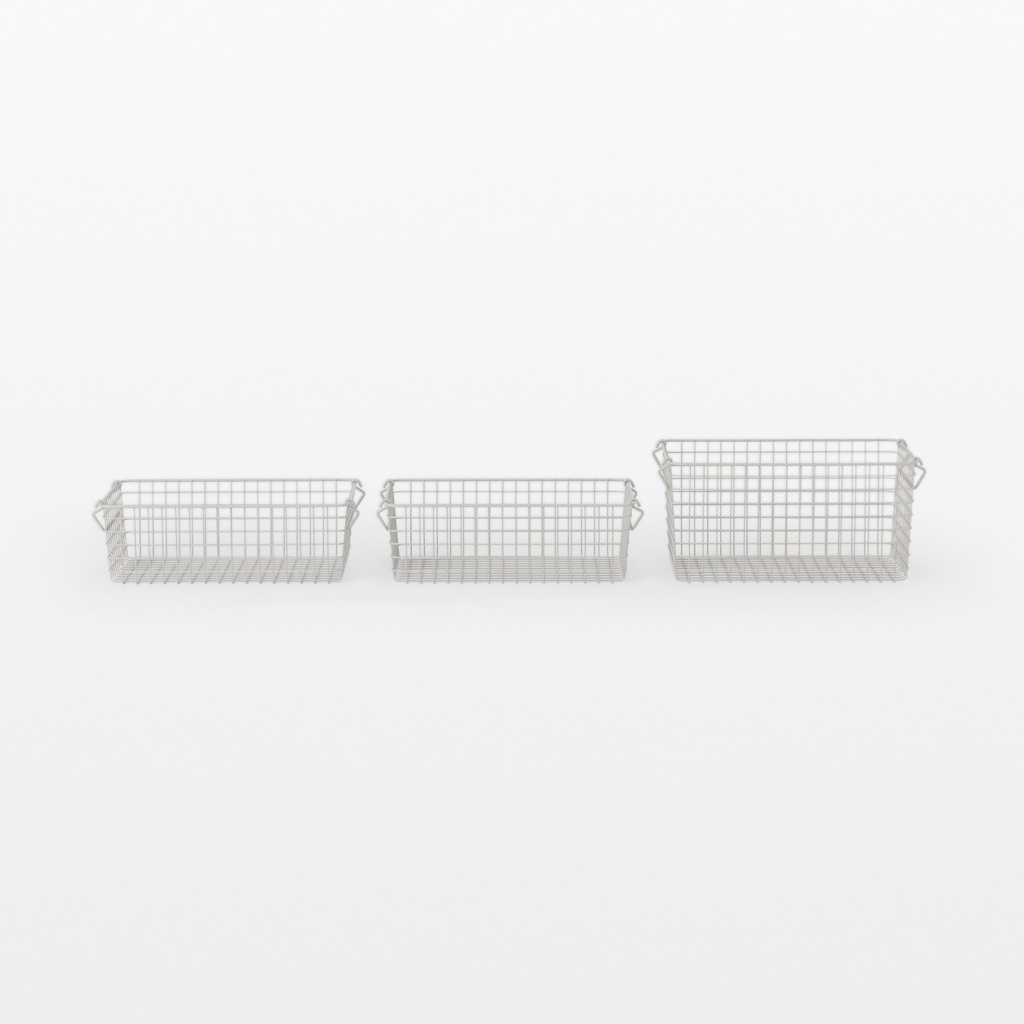 Steel Pipe Storage Rack Basket Set - Warm Gray
