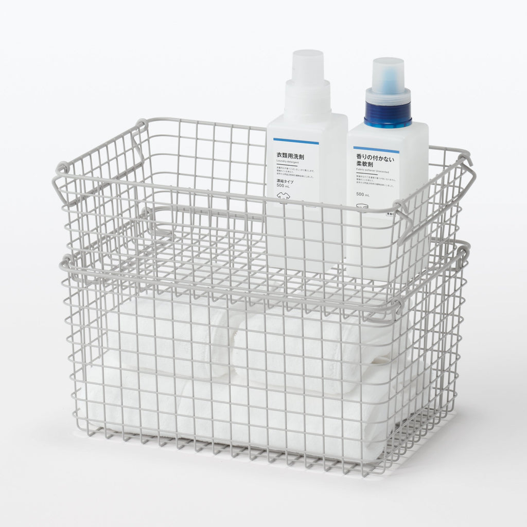 Steel Pipe Storage Rack Basket Set - Warm Gray