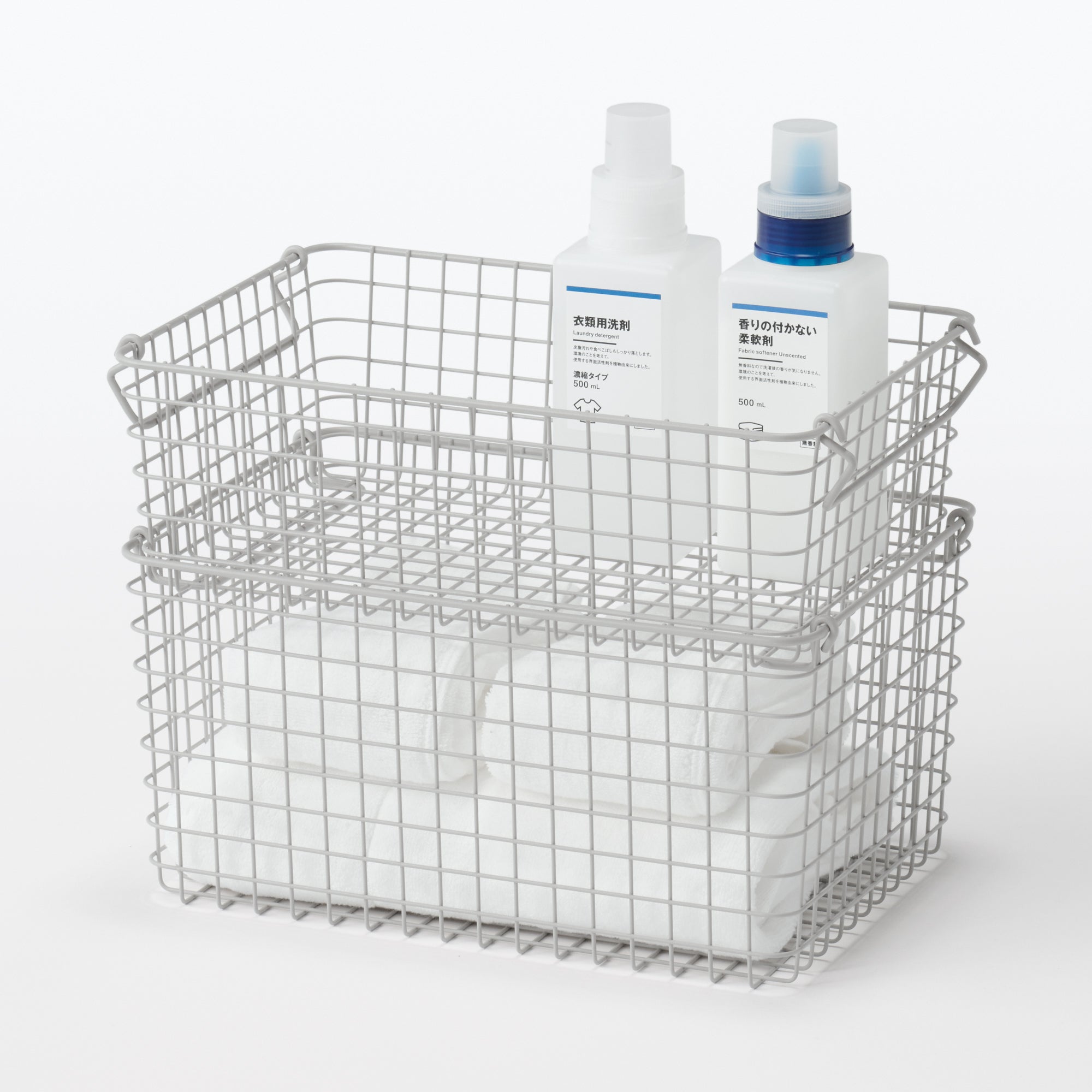Steel Pipe Storage Rack Basket Set - Warm Gray
