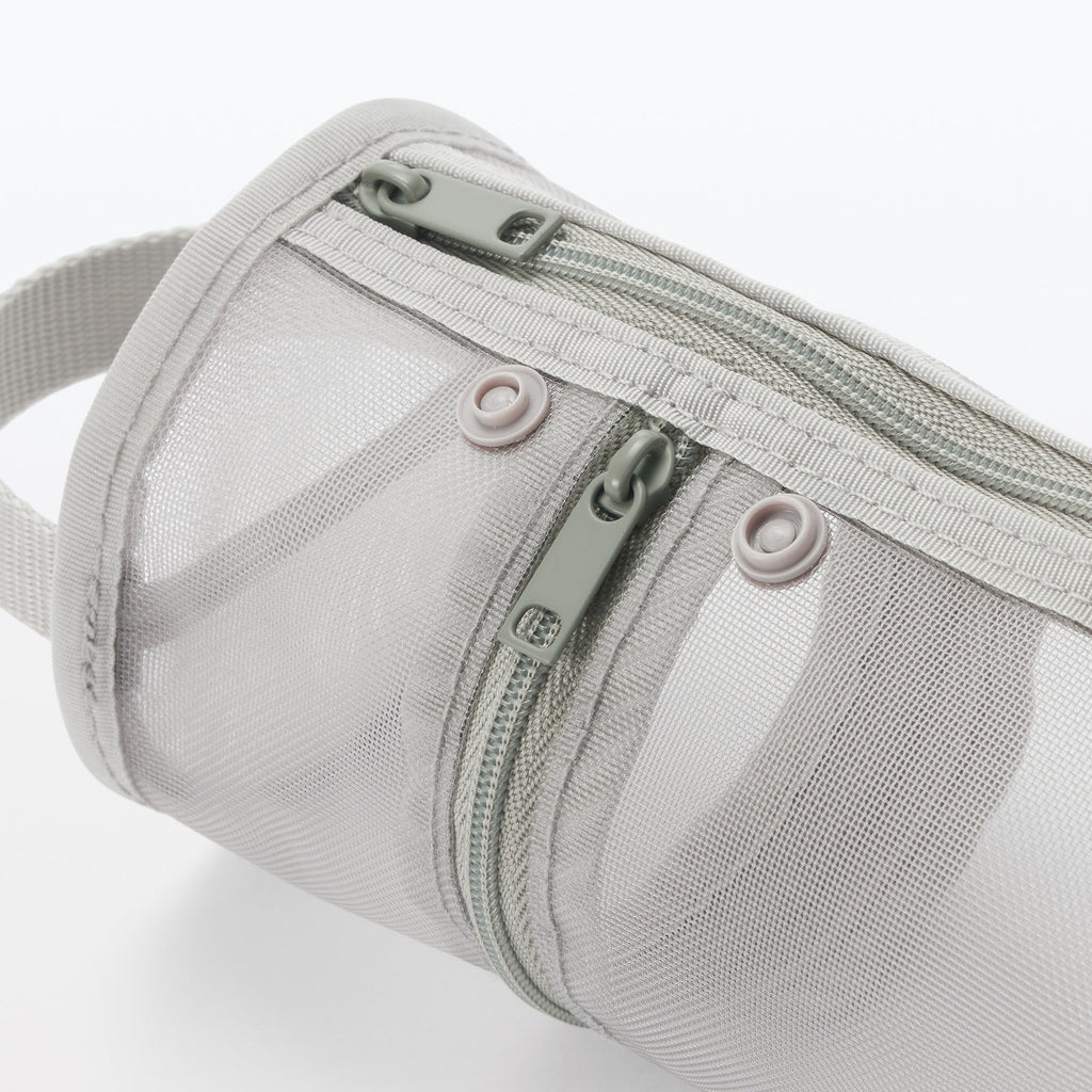 Nylon Mesh Vertical/Horizontal Pen Case Wide - Gray