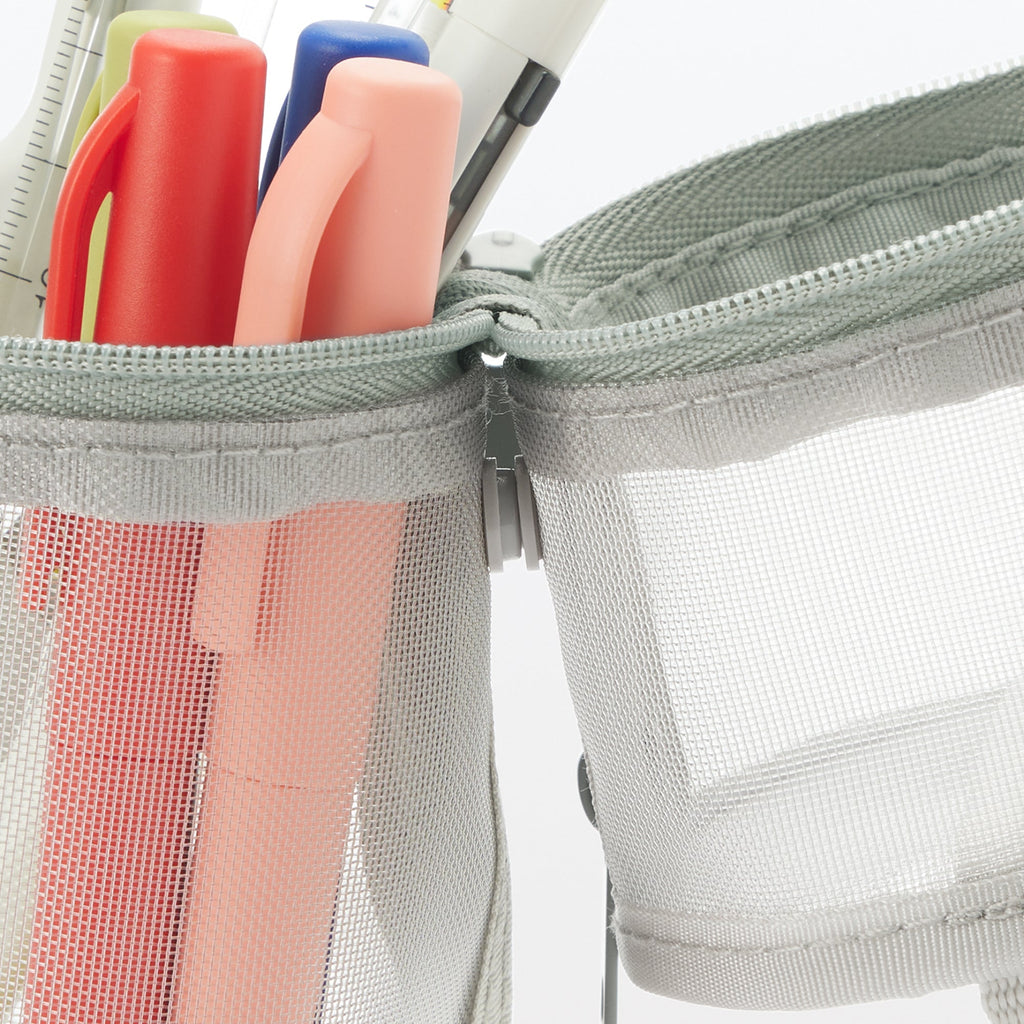 Nylon Mesh Vertical/Horizontal Pen Case Wide - Gray