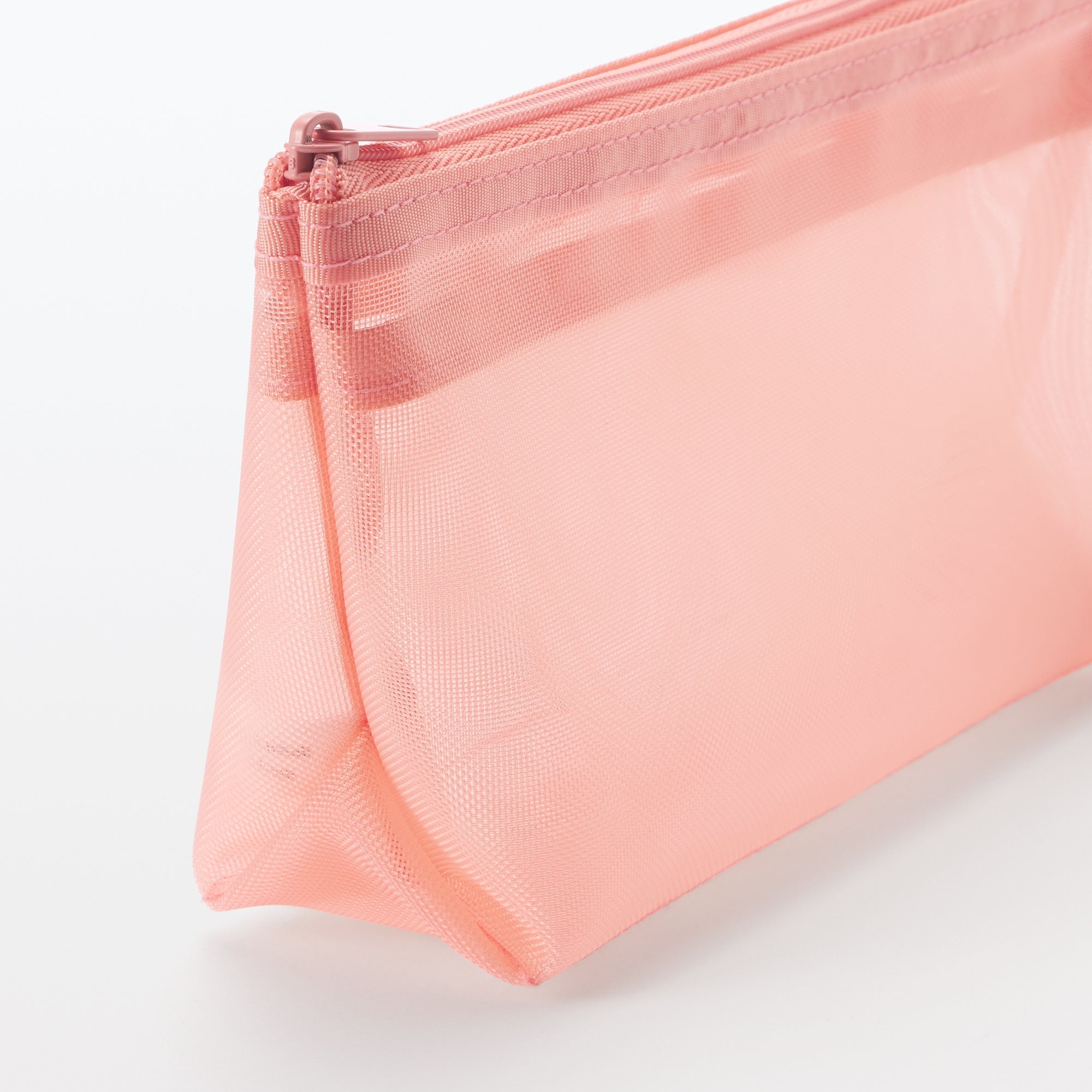 Nylon Mesh Pen Case with Gusset Tall - Pink