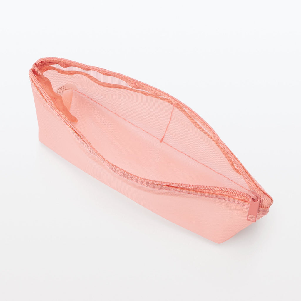 Nylon Mesh Pen Case with Gusset Tall - Pink