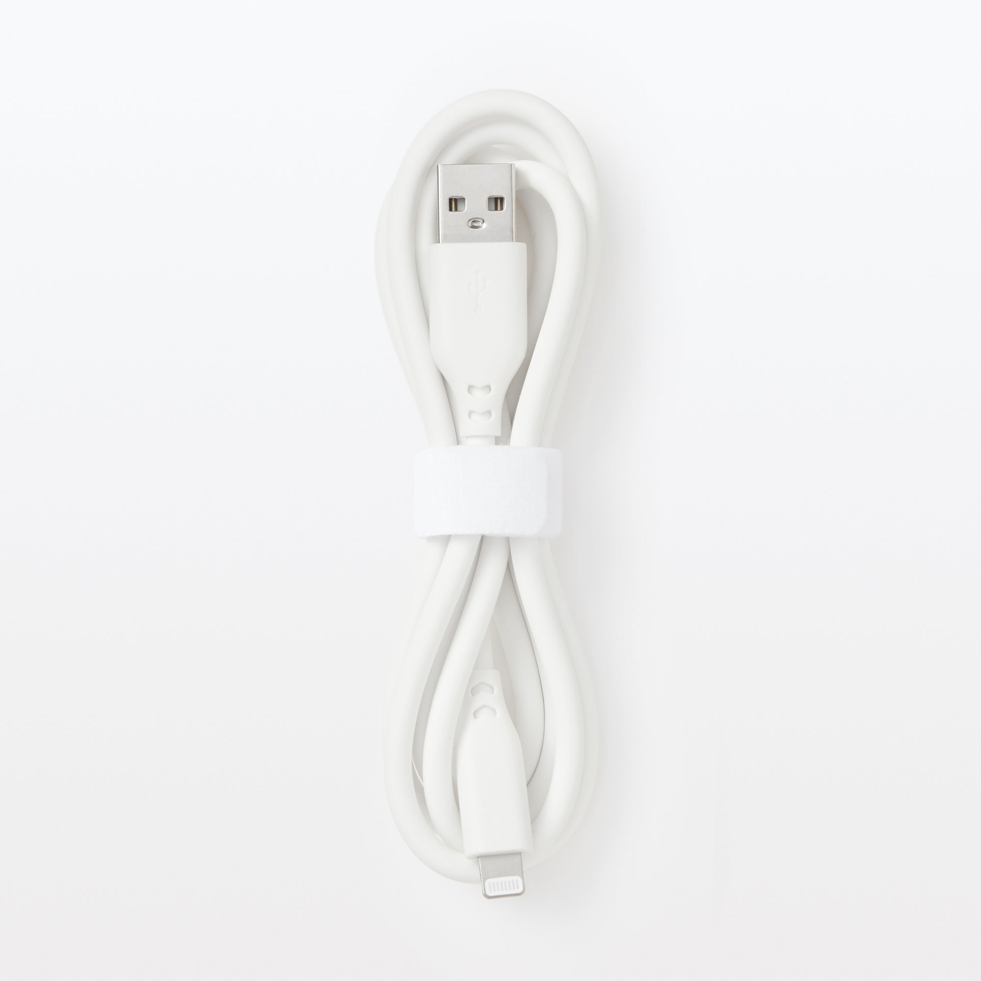 Soft and Tangle-free USB Cable - A to Lightning - White