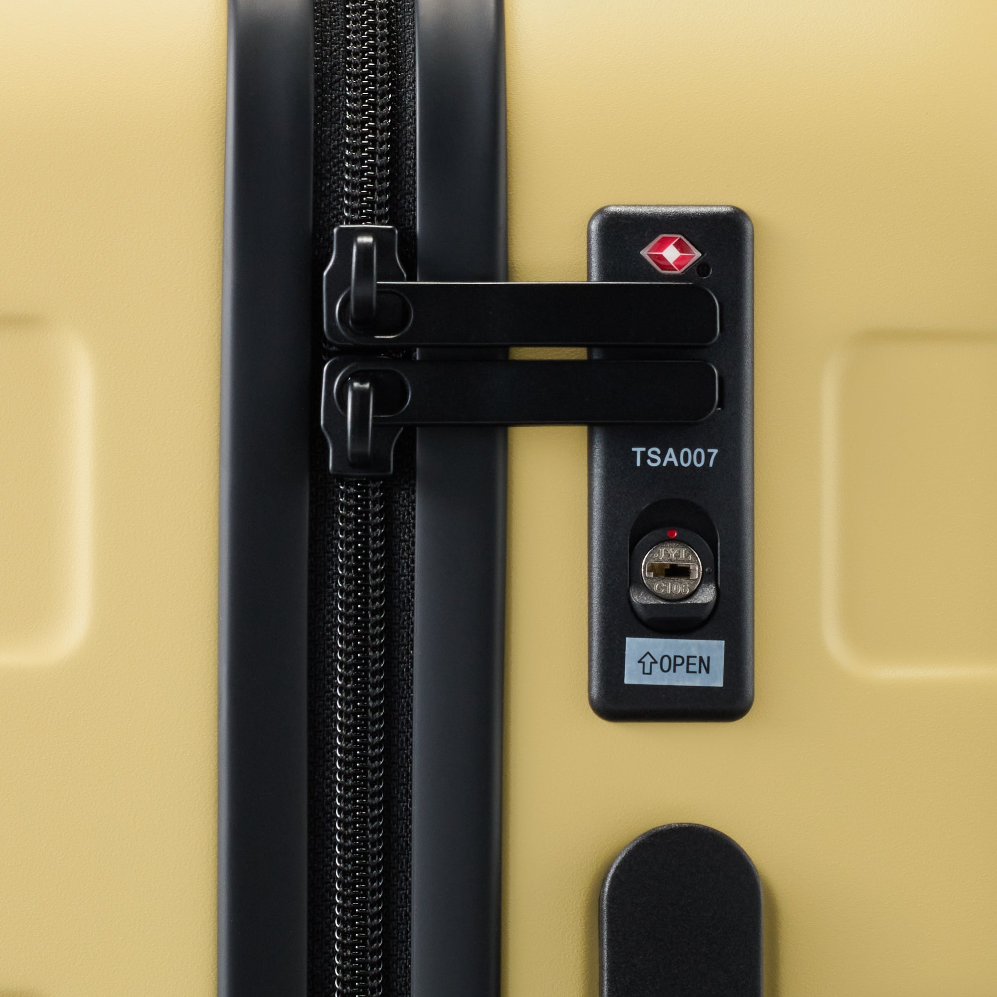 Adjustable Handle Hard Shell Suitcase 36L - Light Yellow | Carry-On