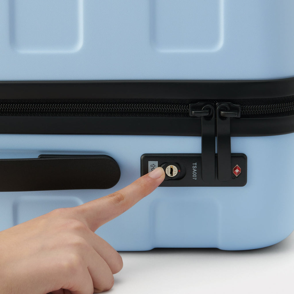 Adjustable Handle Hard Shell Suitcase 36L - Light Blue | Carry-On