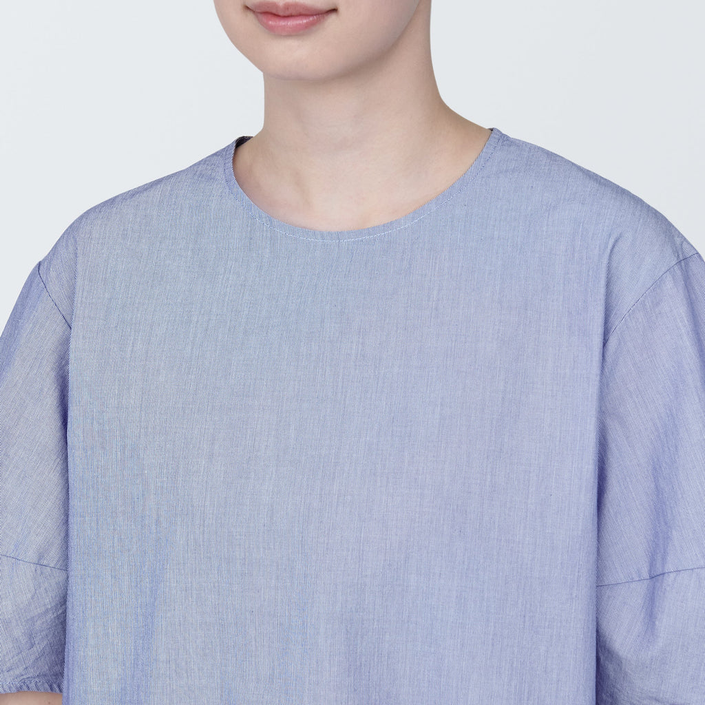 Women's Cool Touch Broadcloth Short Sleeve Striped Blouse