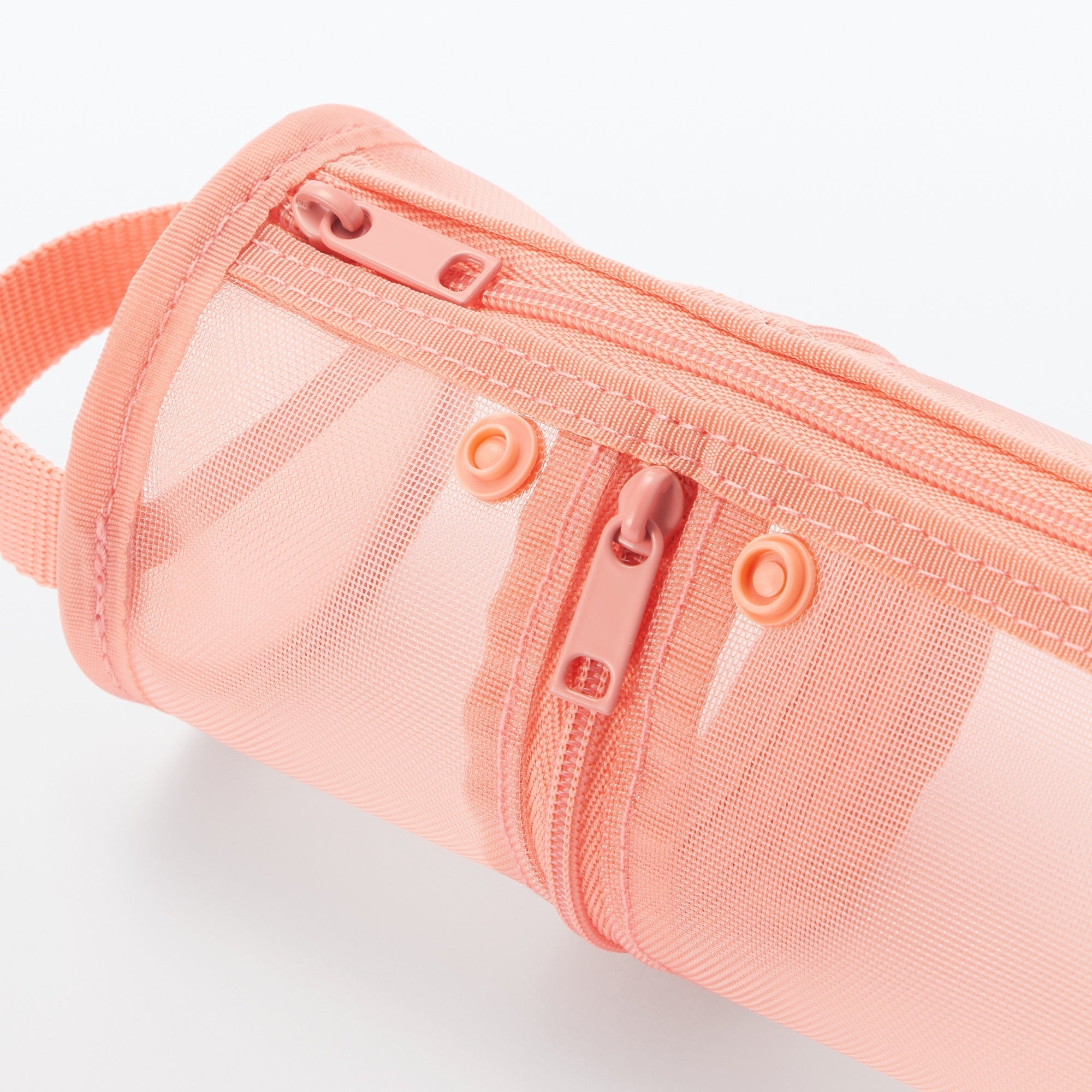Nylon Mesh Vertical/Horizontal Pen Case Thin - Pink