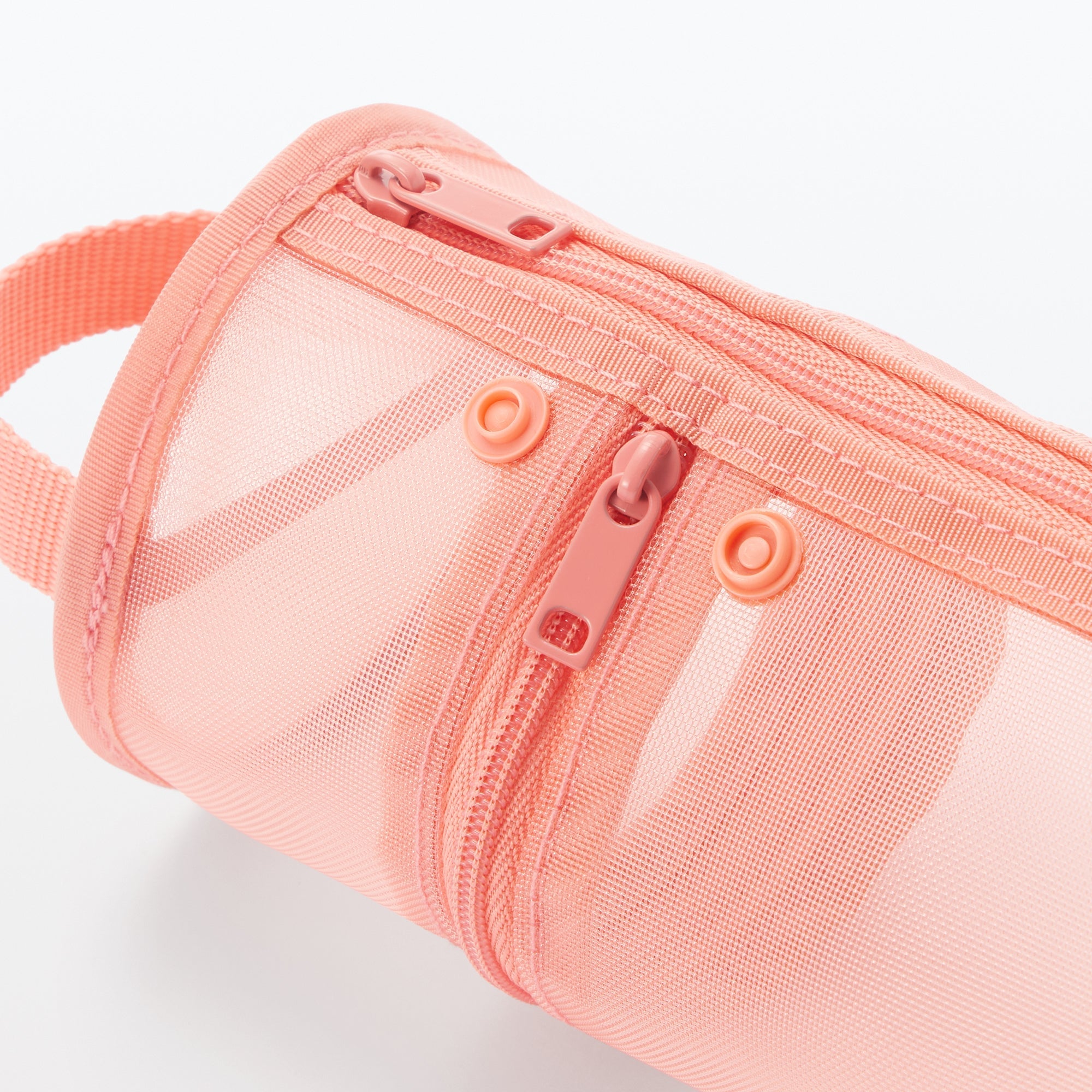 Nylon Mesh Vertical/Horizontal Pen Case Wide - Pink