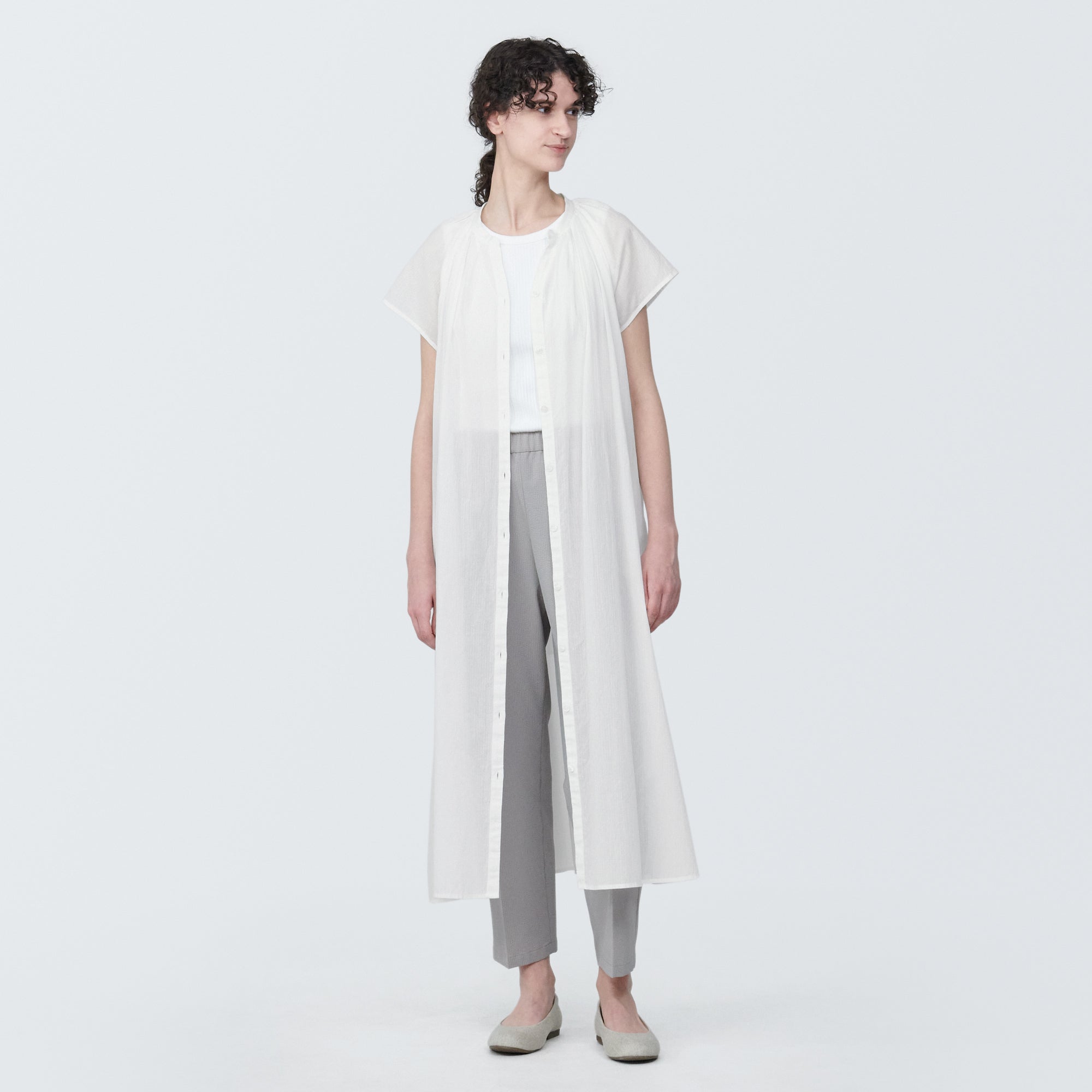 Women's High-Twist Veil French Sleeve Dress