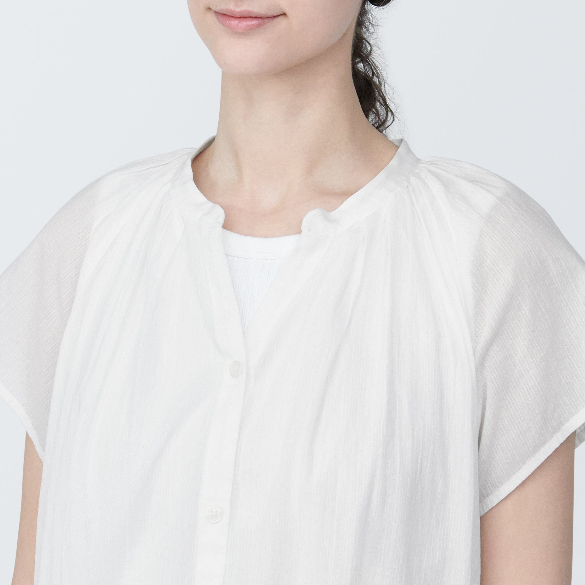 Women's High-Twist Veil French Sleeve Dress