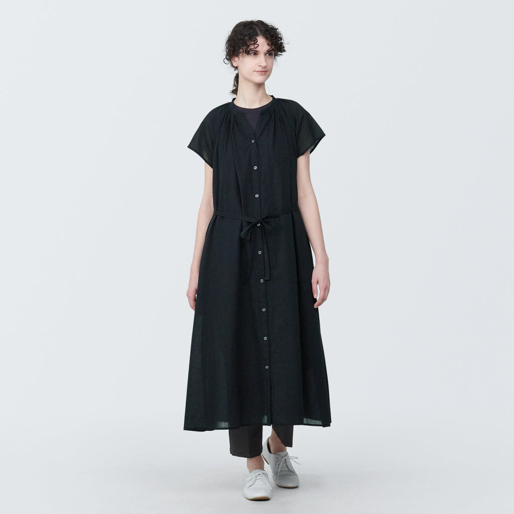 Women's High-Twist Veil French Sleeve Dress