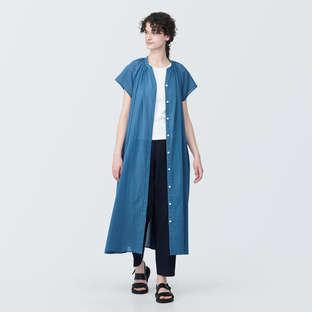 Women's High-Twist Veil French Sleeve Dress