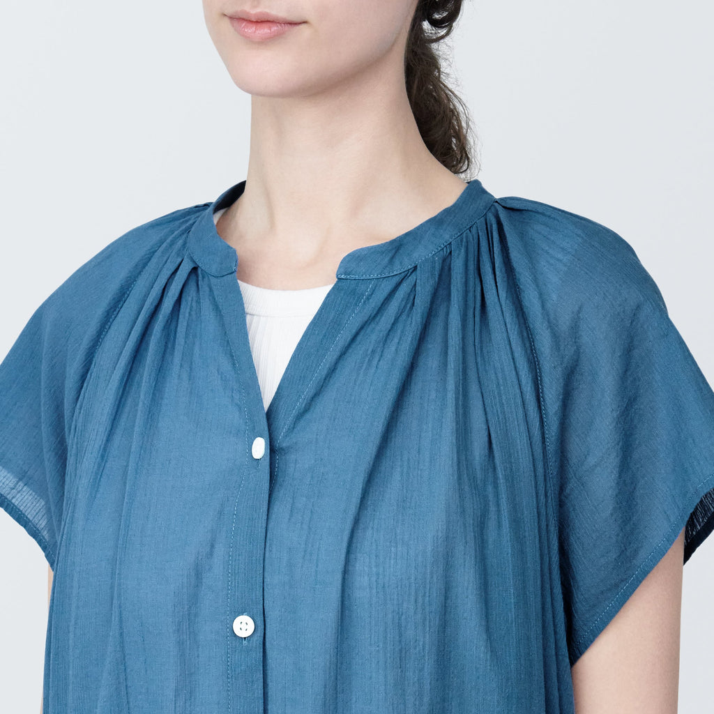Women's High-Twist Veil French Sleeve Dress
