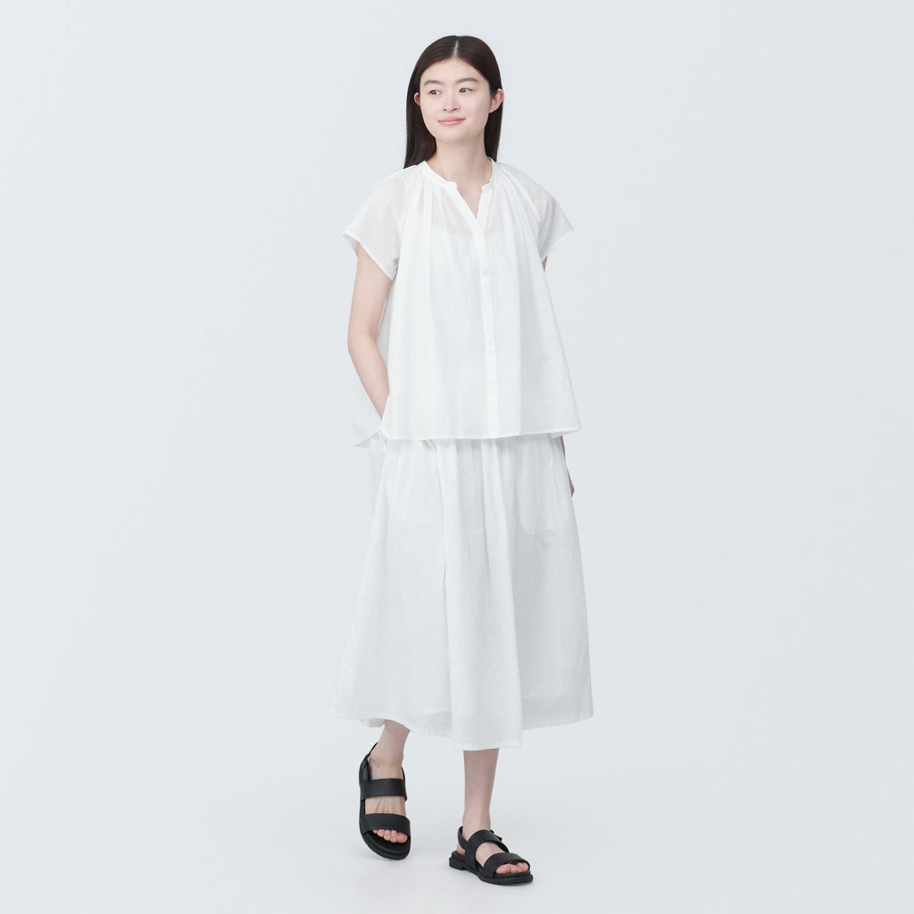 Women's High-Twist Veil French Sleeve Blouse