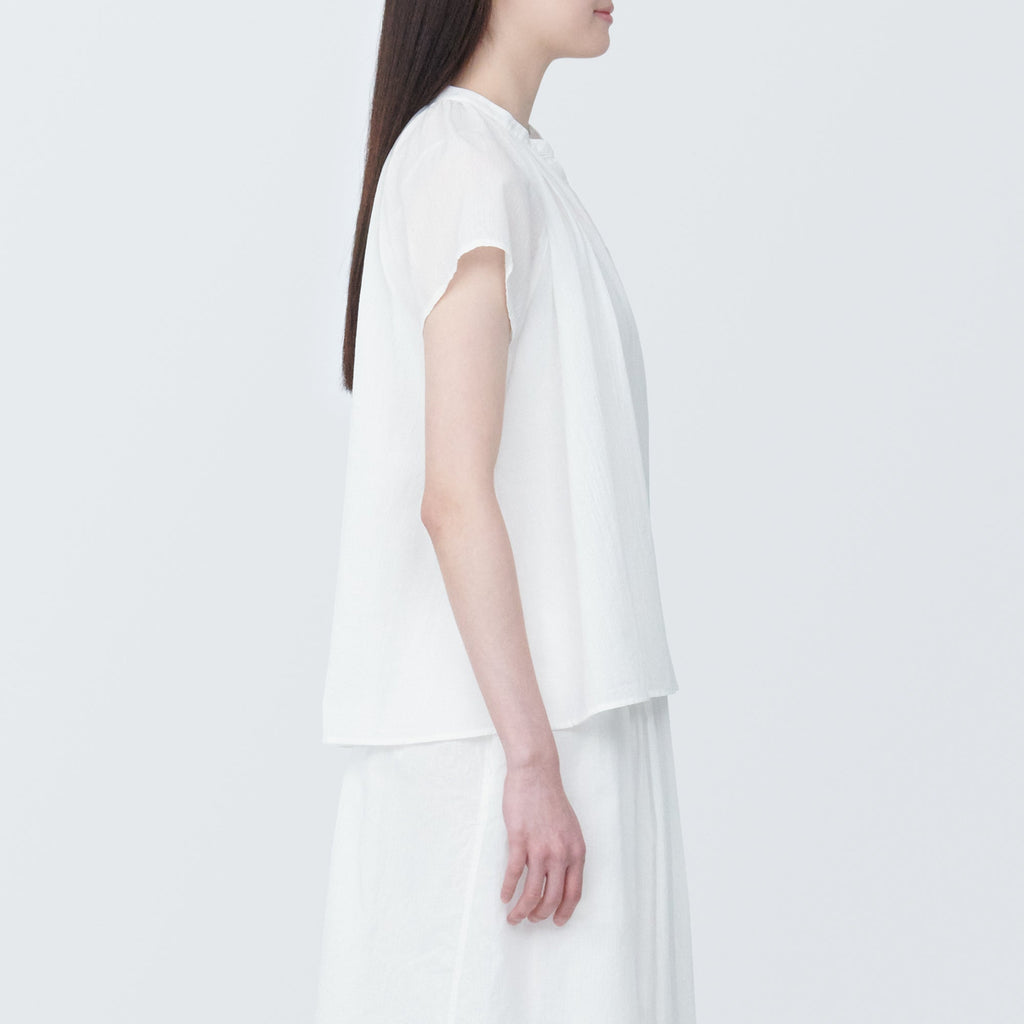 Women's High-Twist Veil French Sleeve Blouse
