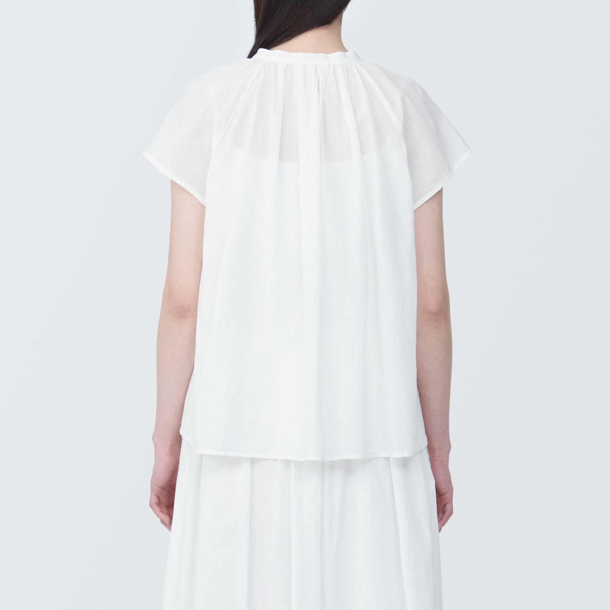 Women's High-Twist Veil French Sleeve Blouse
