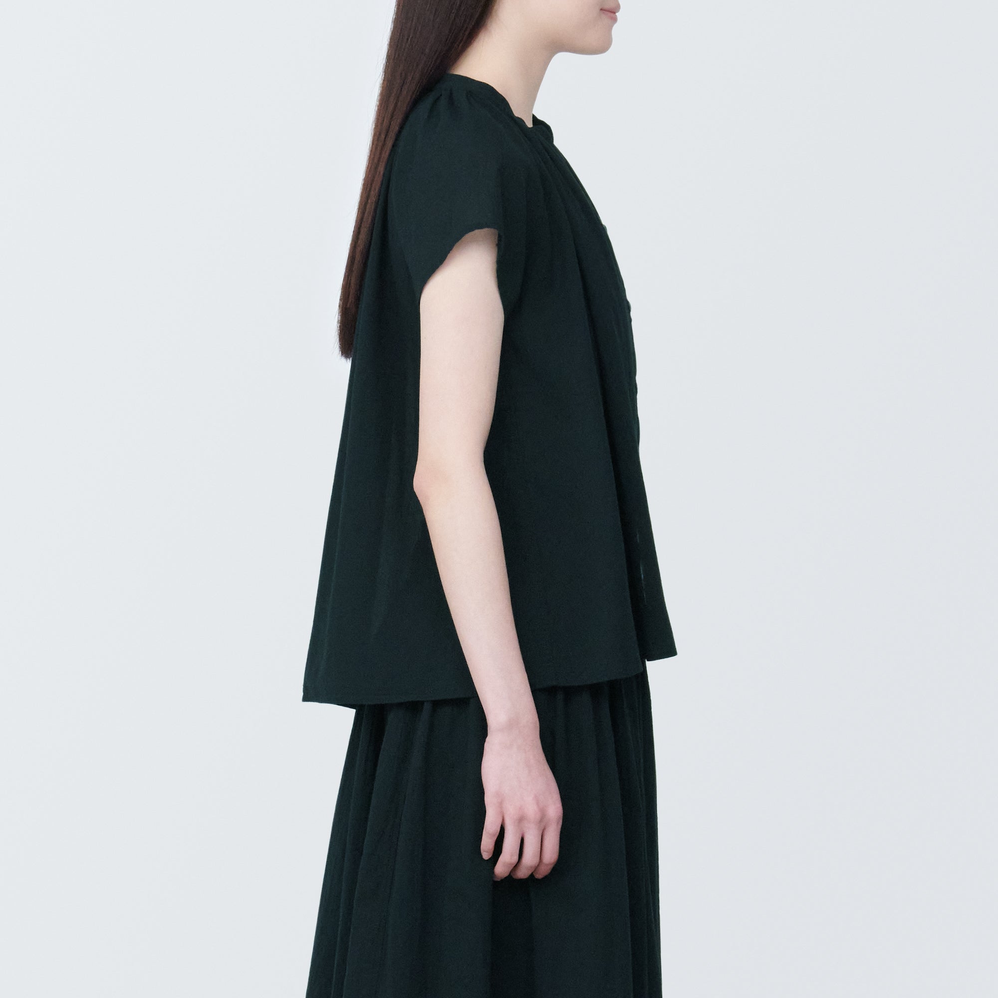 Women's High-Twist Veil French Sleeve Blouse