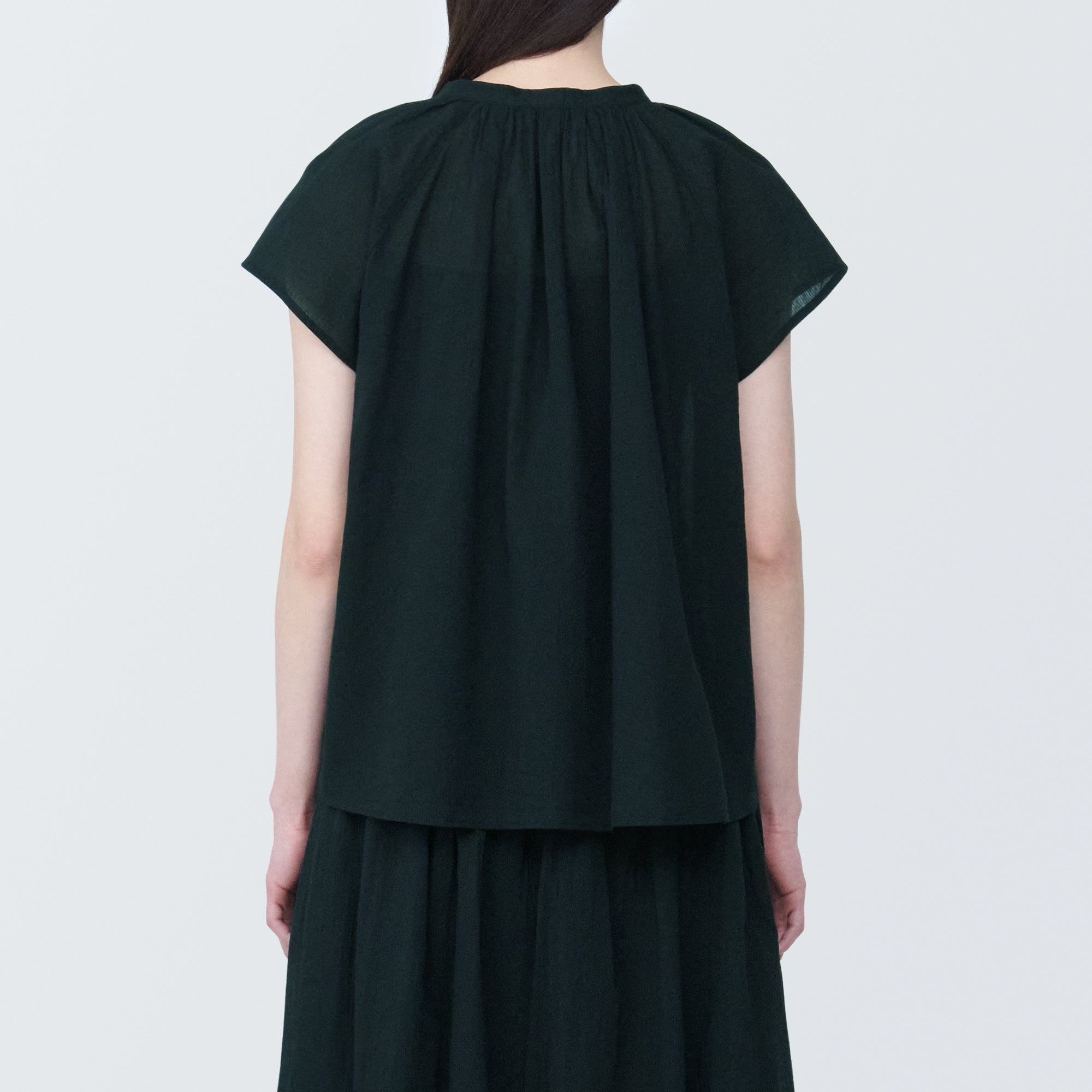 Women's High-Twist Veil French Sleeve Blouse