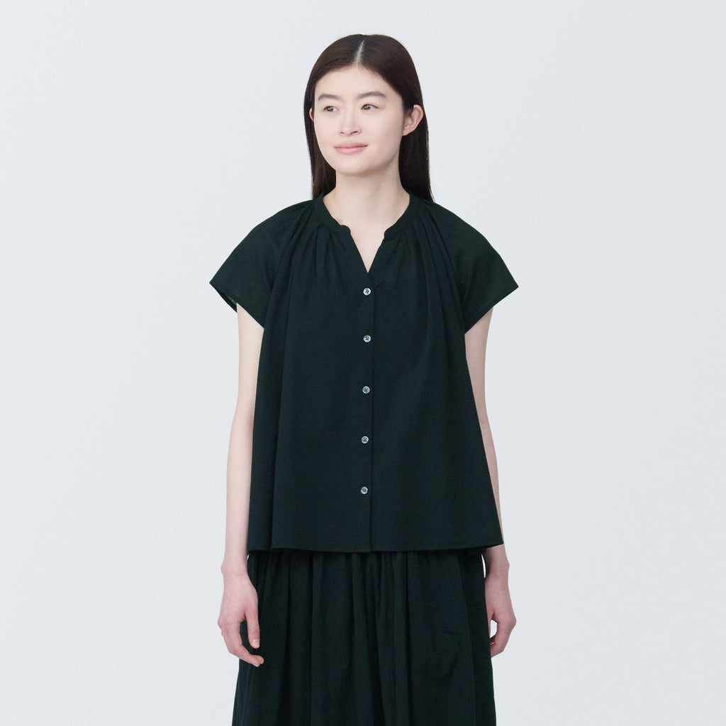 Women's High-Twist Veil French Sleeve Blouse