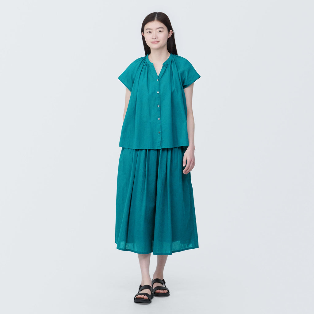 Women's High-Twist Veil French Sleeve Blouse
