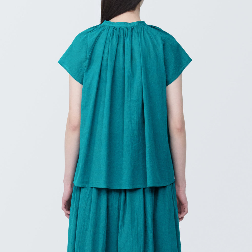 Women's High-Twist Veil French Sleeve Blouse