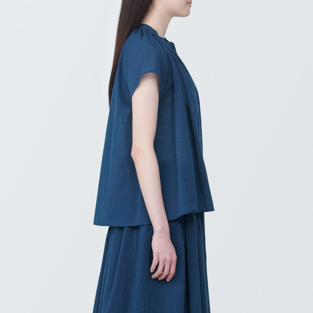 Women's High-Twist Veil French Sleeve Blouse