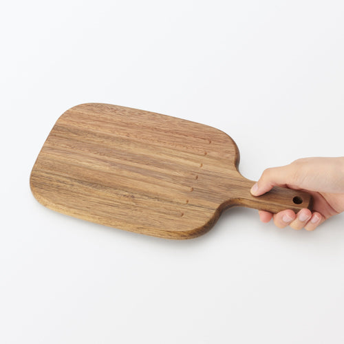 Acacia Double-Sided Cutting Board with Handle - Small