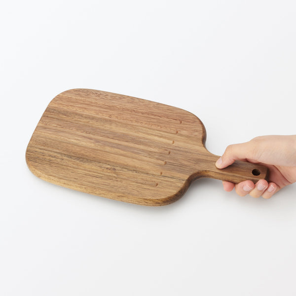 Acacia Double-Sided Cutting Board with Handle - Small