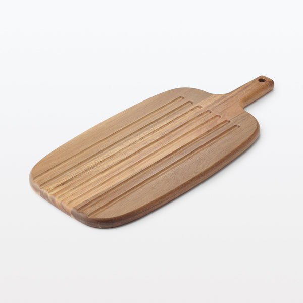 Acacia Double-Sided Cutting Board with Handle - Large