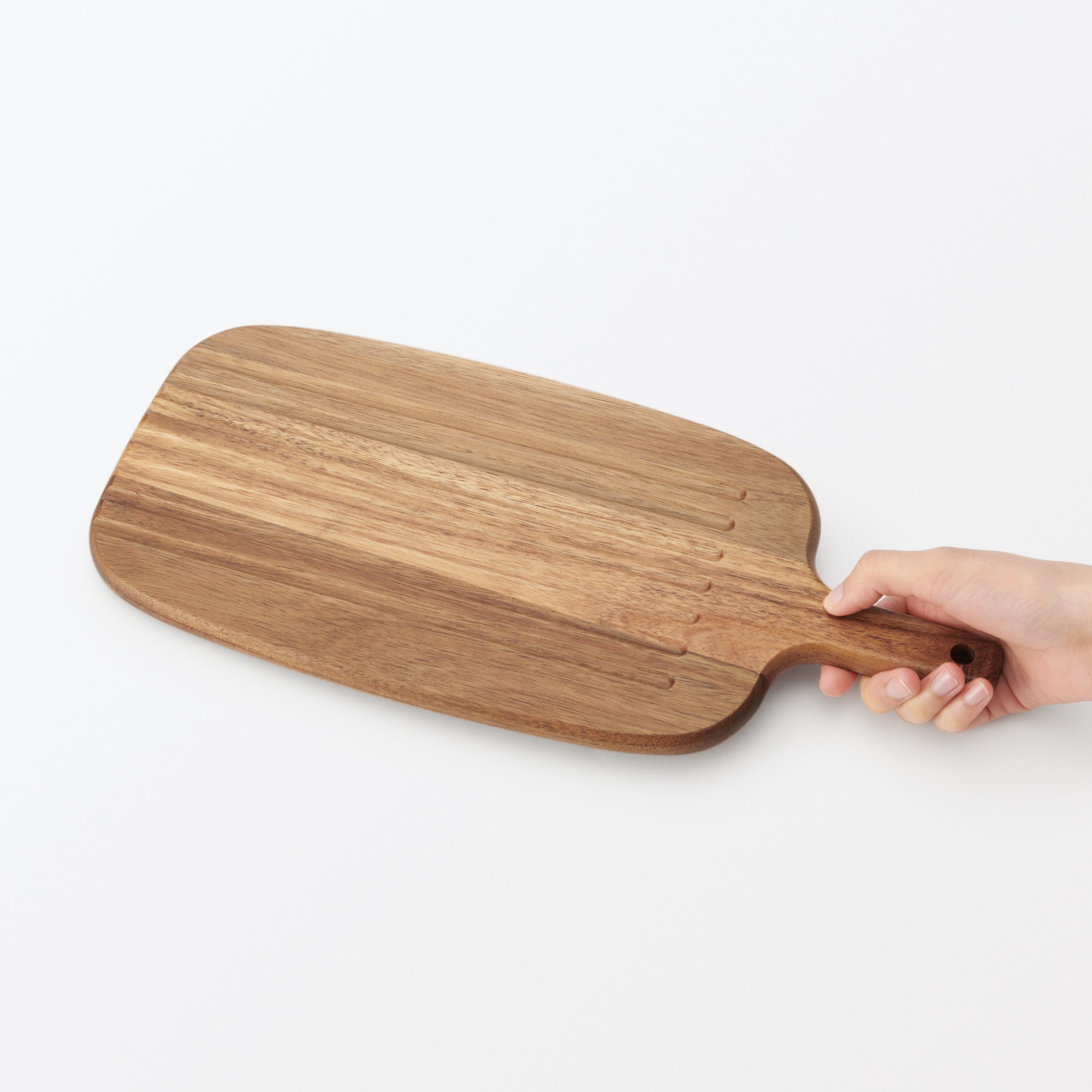 Acacia Double-Sided Cutting Board with Handle - Large Secondary image