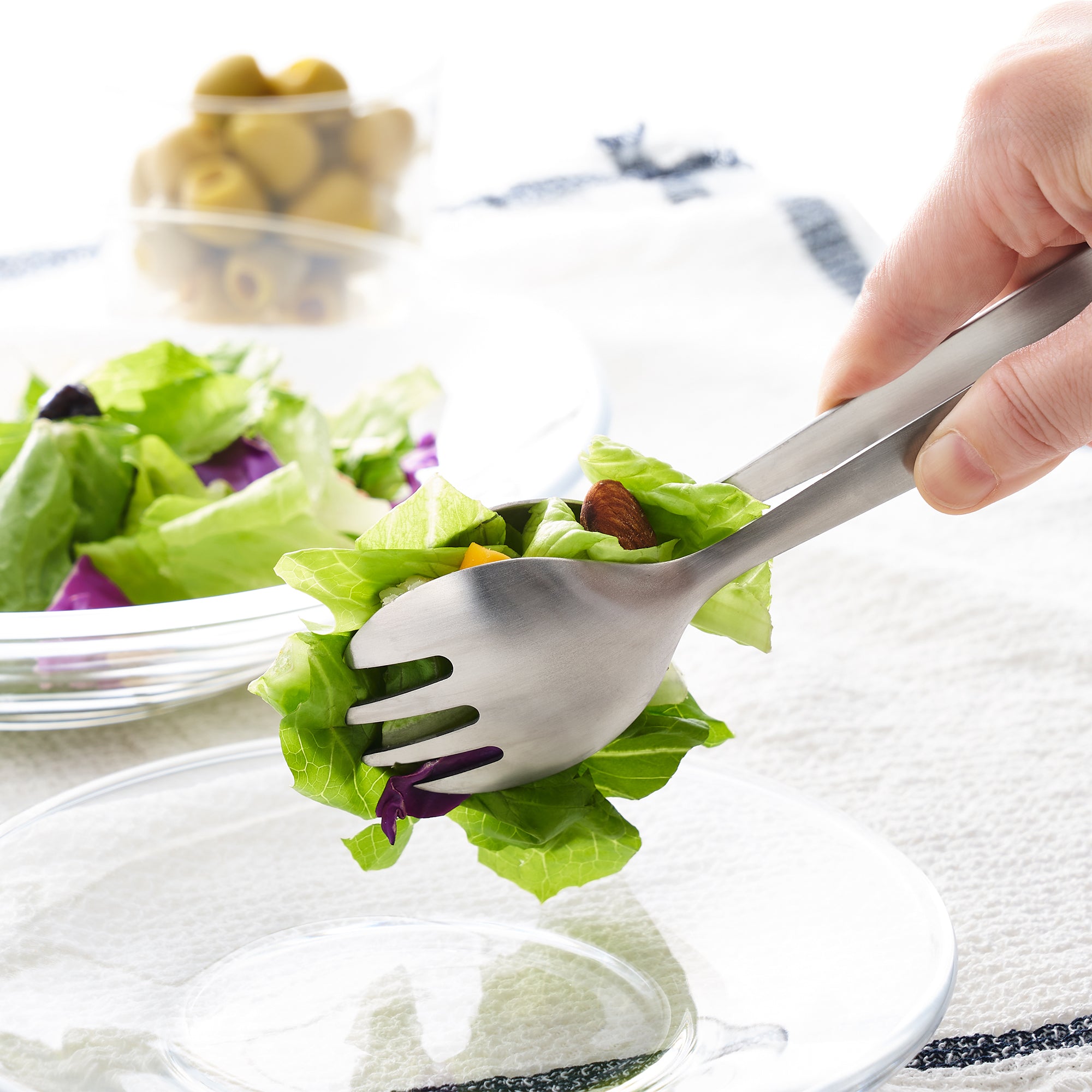 Stainless Steel Salad Tongs with Lock