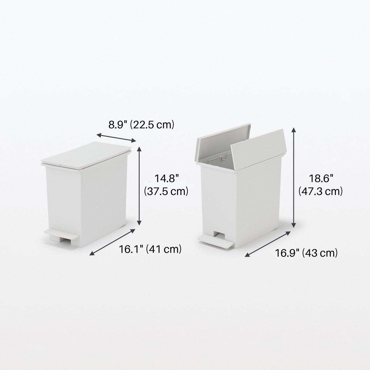 Polypropylene Pedal Dust Bin with Double-Hinged Lid - 5.6 gal