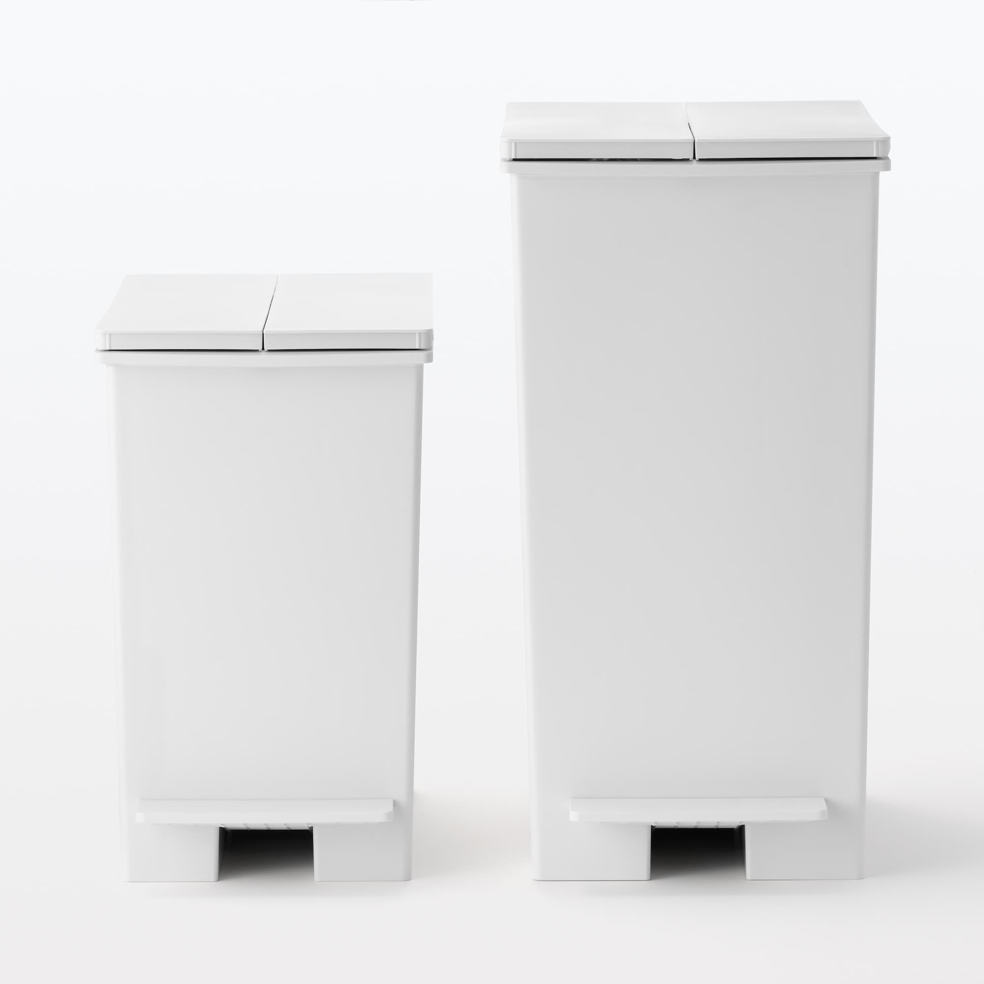 Polypropylene Pedal Dust Bin with Double-Hinged Lid - 9.3 gal