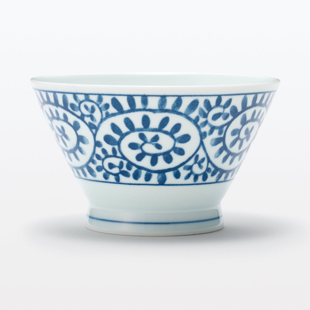 Hasami Ware Rice Bowl - Arabesque Pattern - Large