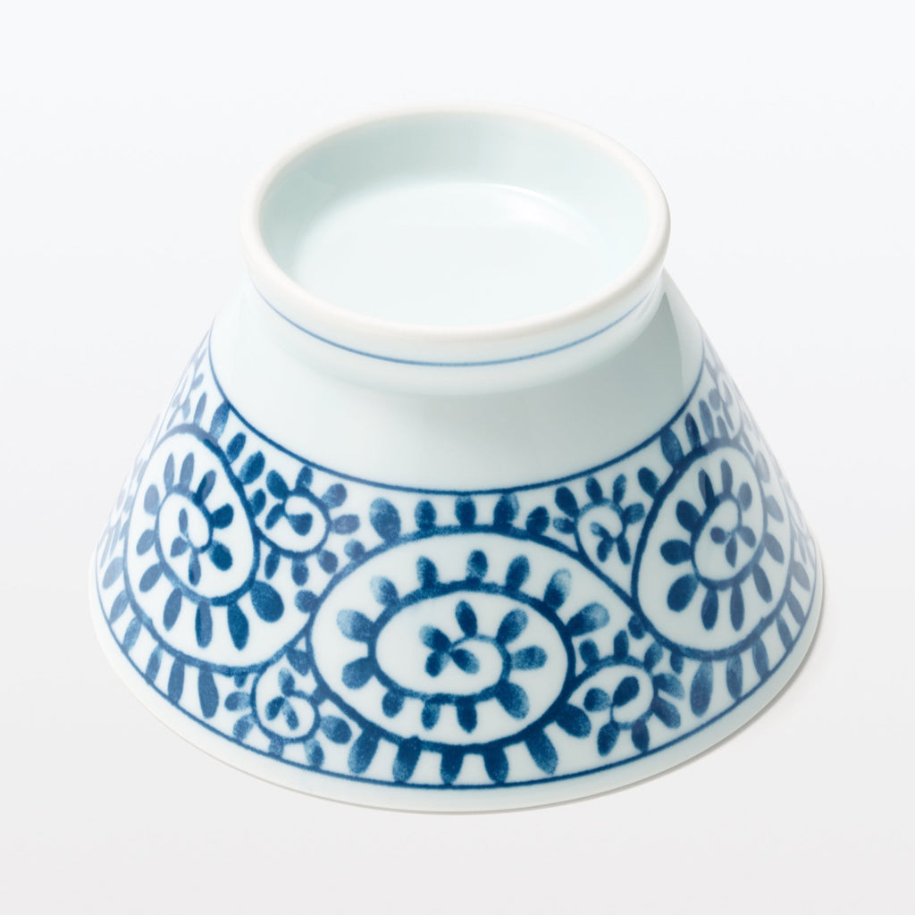 Hasami Ware Rice Bowl - Arabesque Pattern - Large