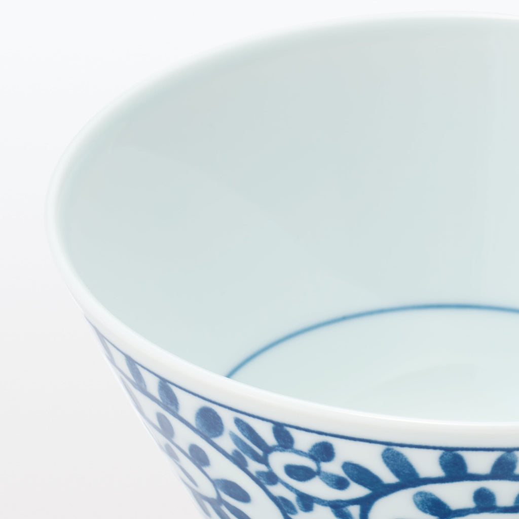 Hasami Ware Rice Bowl - Arabesque Pattern - Large