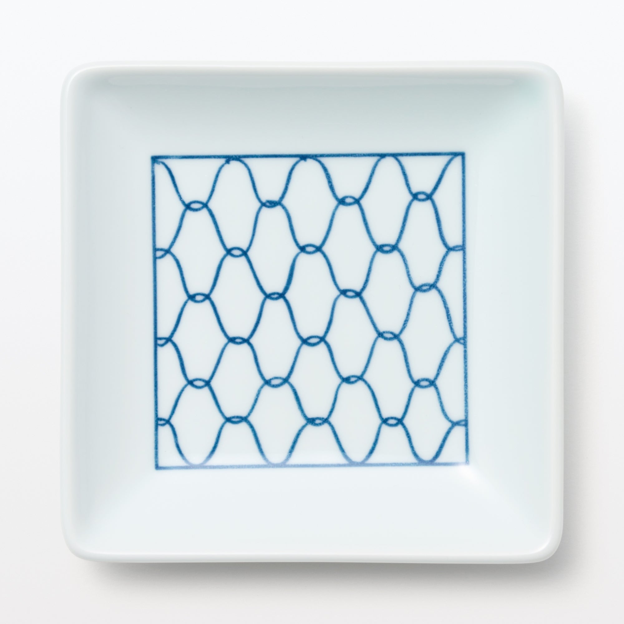 Hasami Ware Square Plate - Mesh Pattern