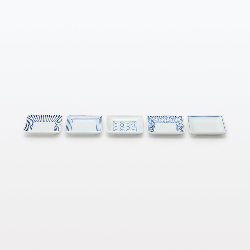 Hasami Ware Square Plate - Mesh Pattern