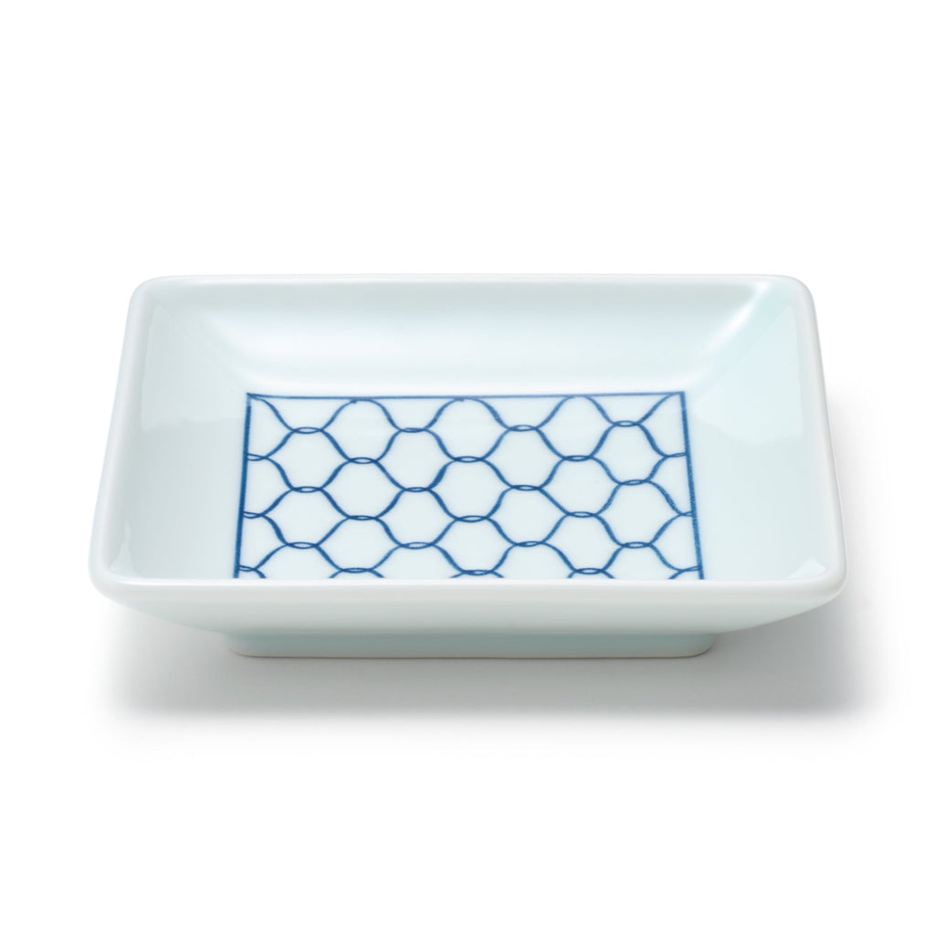 Hasami Ware Square Plate - Mesh Pattern