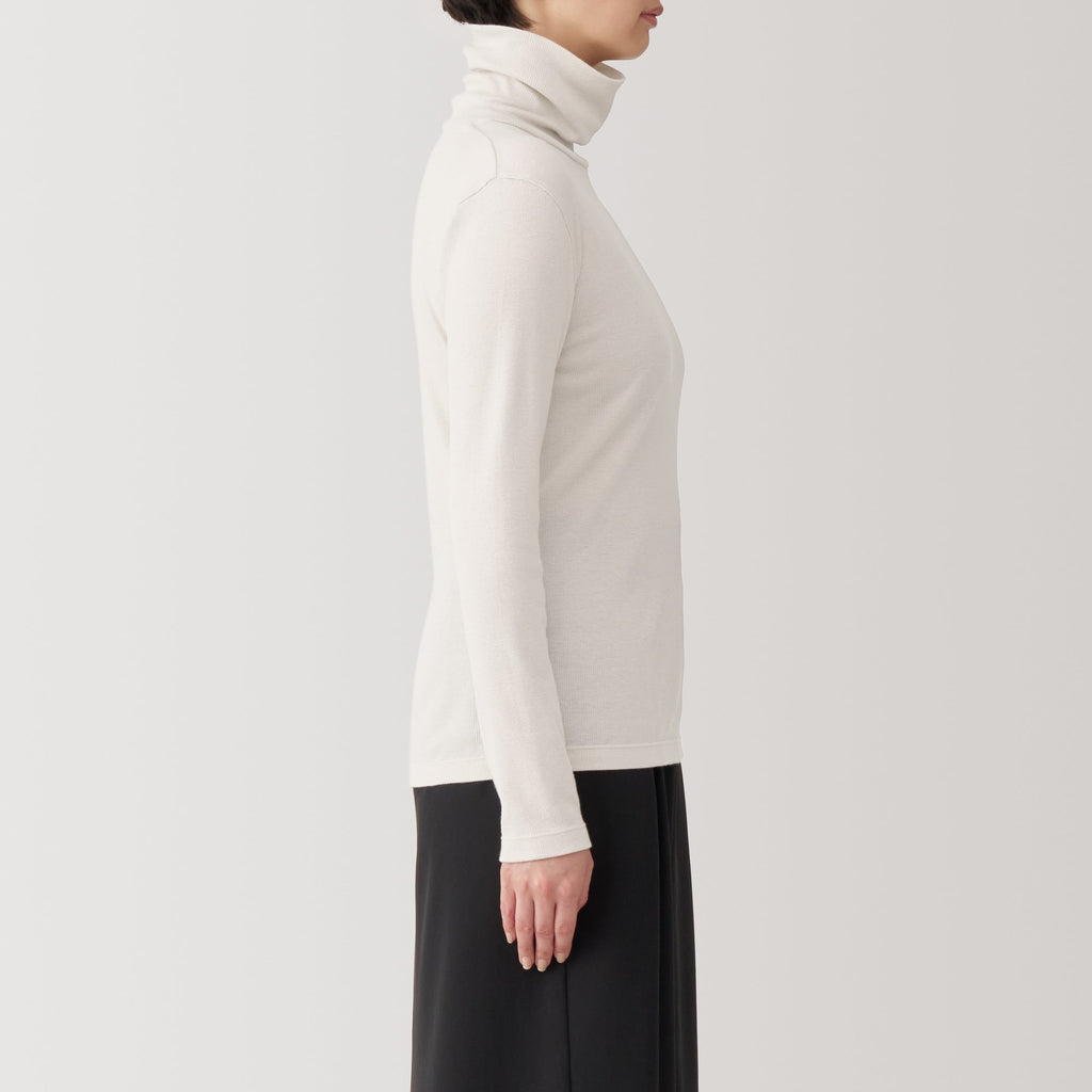 Women's Soy Fibre Blend Ribbed Turtleneck Long Sleeve T-Shirt