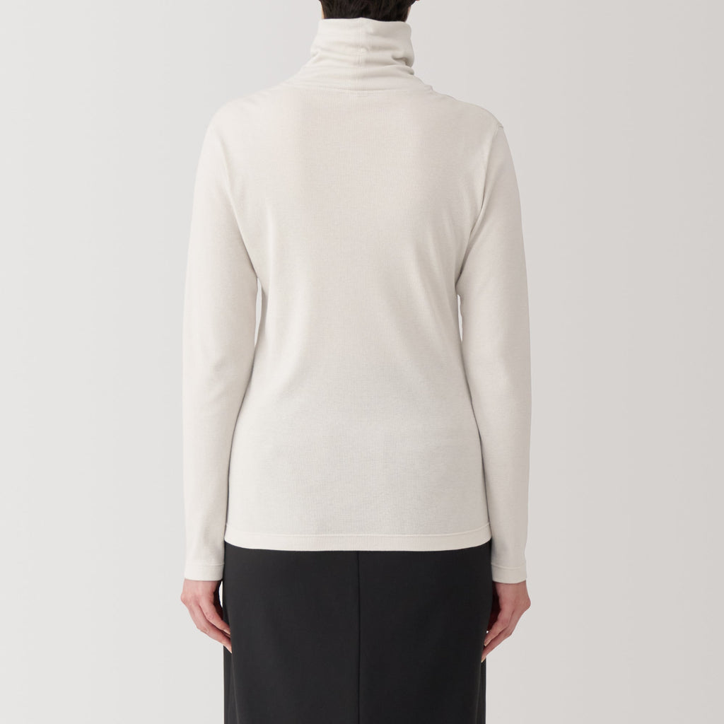 Women's Soy Fibre Blend Ribbed Turtleneck Long Sleeve T-Shirt